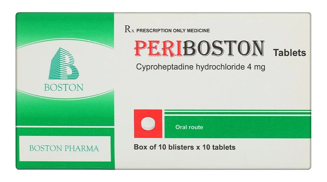 Periboston 4mg điều trị dị ứng và ngứa, đau nửa đầu và đau đầu (10 vỉ x 10 viên) - 1