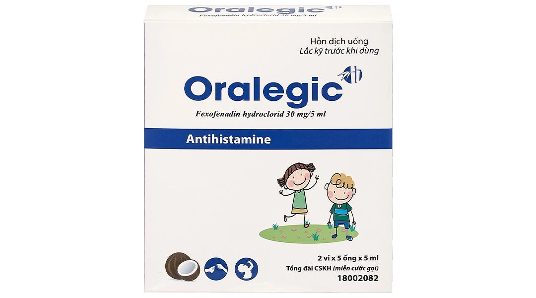Hỗn dịch uống Oralegic 30mg/5ml điều trị viêm mũi dị ứng theo mùa (10 ống x 5ml) - 1