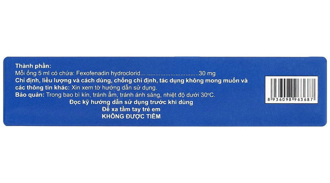 Hỗn dịch uống Oralegic 30mg/5ml điều trị viêm mũi dị ứng theo mùa (10 ống x 5ml) - 3
