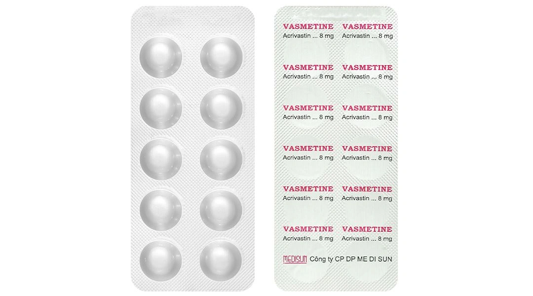 Vasmetine 8mg điều trị viêm mũi dị ứng, nổi mề đay mạn tính vô căn (3 vỉ x 10 viên) - 7