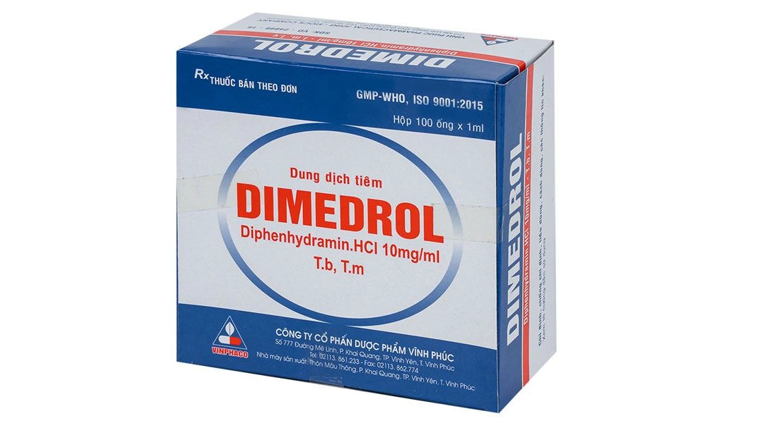 Dung dịch tiêm Dimedrol 10mg/ml điều trị triệu chứng dị ứng (100 ống x 1ml) - 
