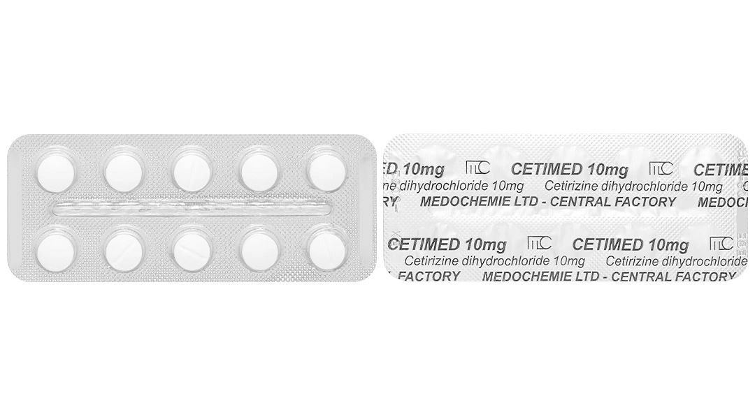 Cetimed 10mg điều trị triệu chứng viêm mũi dị ứng (1 vỉ x 10 viên) - 7