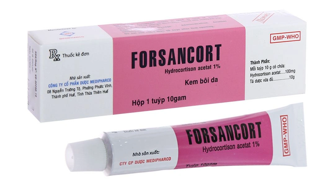 Kem bôi Forsancort 1% trị các bệnh viêm da tiếp xúc tuýp 10g - 