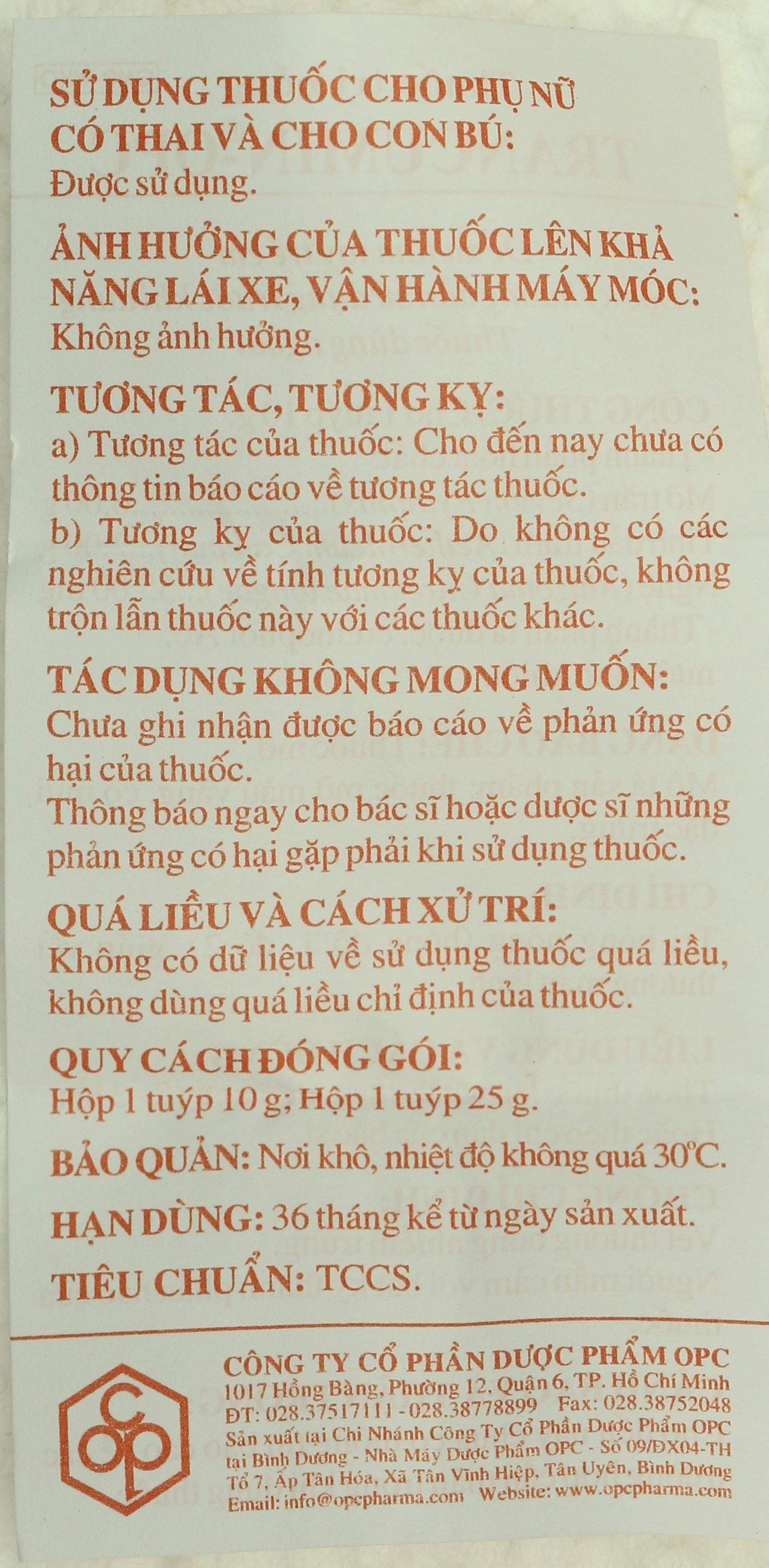 Thuốc mỡ Trancumin - OPC trị bỏng, giúp vết thương mau lành tuýp 10g - 5