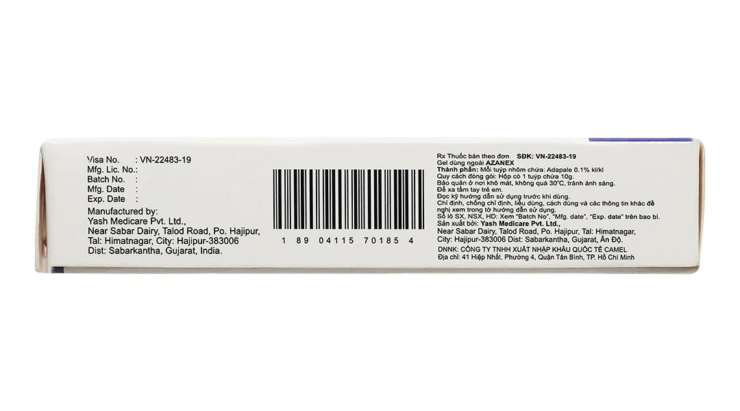 Azanex Gel 0.1% trị mụn trứng cá tuýp 10g - 3