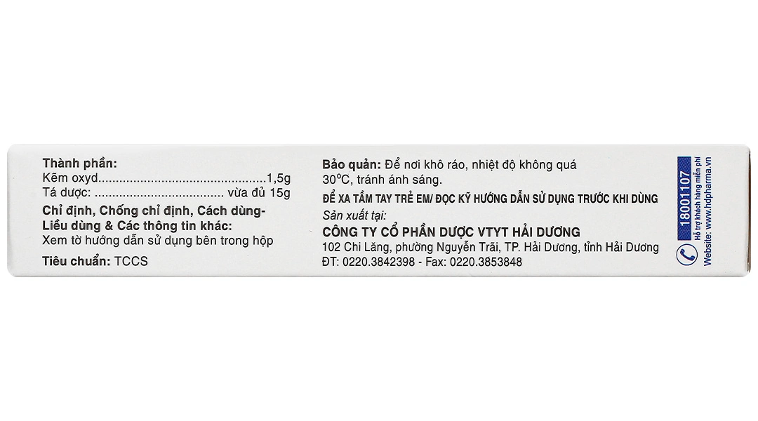 Kem bôi da Kẽm Oxyd 10% HDpharma trị các bệnh da, nhiễm khuẩn da tuýp 15g - 2