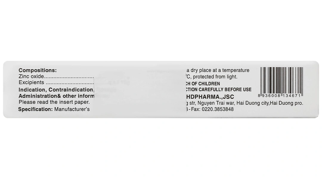 Kem bôi da Kẽm Oxyd 10% HDpharma trị các bệnh da, nhiễm khuẩn da tuýp 15g - 3