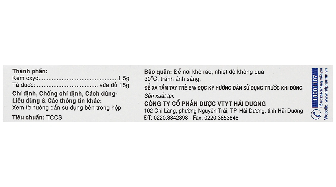 Kem bôi da Kẽm Oxyd 10% HDpharma trị các bệnh da, nhiễm khuẩn da tuýp 15g - 4