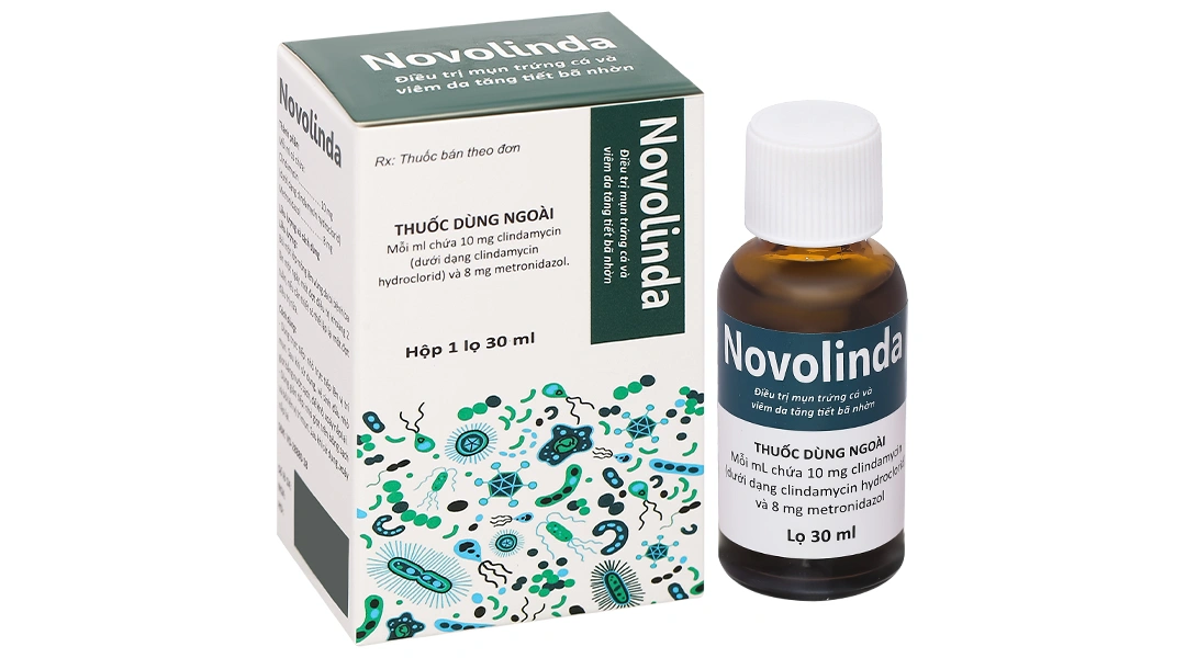 Dung dịch Novolinda điều trị bệnh trứng cá, viêm nang lông, nhiễm khuẩn da chai 30ml - 