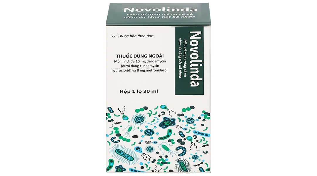 Dung dịch Novolinda điều trị bệnh trứng cá, viêm nang lông, nhiễm khuẩn da chai 30ml - 1