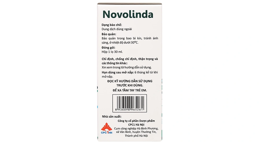 Dung dịch Novolinda điều trị bệnh trứng cá, viêm nang lông, nhiễm khuẩn da chai 30ml - 3