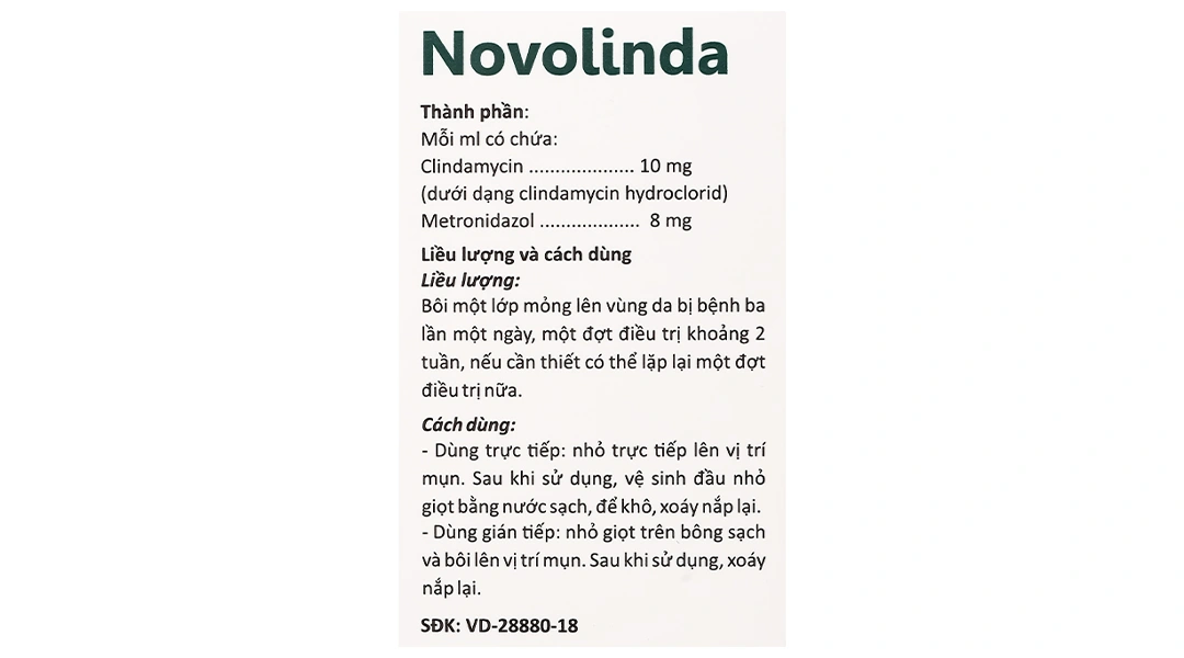 Dung dịch Novolinda điều trị bệnh trứng cá, viêm nang lông, nhiễm khuẩn da chai 30ml - 5