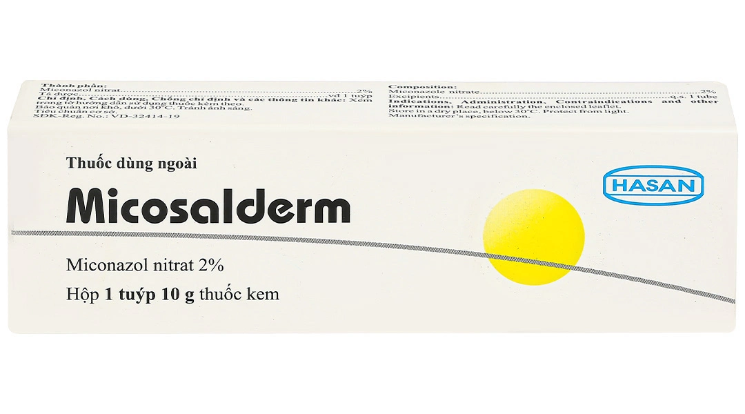 Kem bôi da Micosalderm 2% trị các bệnh da liễu do nhiễm nấm tuýp 10g - 1