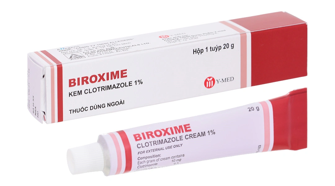 Kem bôi Biroxime 1% trị nấm da tuýp 20g - 