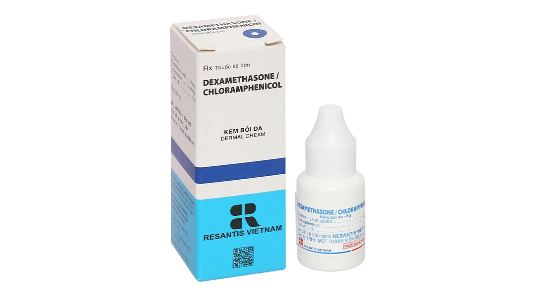 Kem bôi da Dexamethasone/Chloramphenicol 8g điều trị viêm da tiếp xúc chai 8g - 1