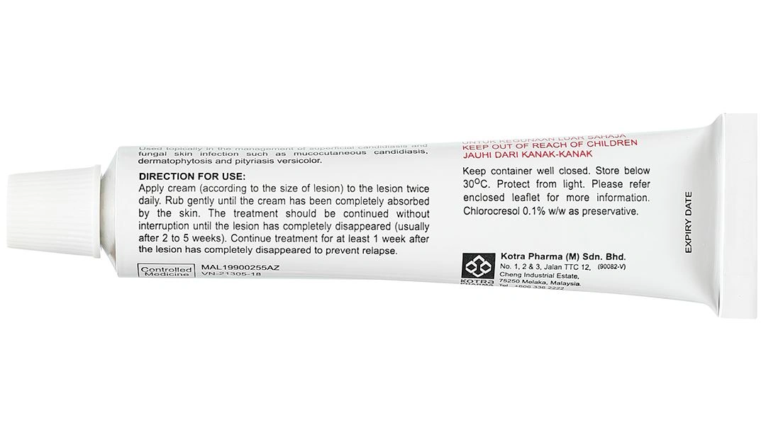Axcel Miconazole Cream 2% điều trị nhiễm nấm ngoài da tuýp 15g - 6
