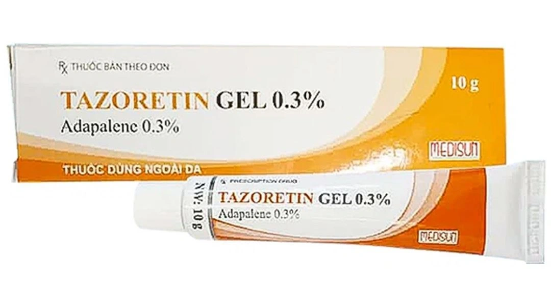 Tazoretin Gel 0.3% điều trị mụn trứng cá tuýp 10g - 