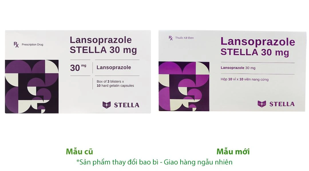 Lansoprazole Stella 30mg trị loét dạ dày, trào ngược dạ dày, thực quản - 