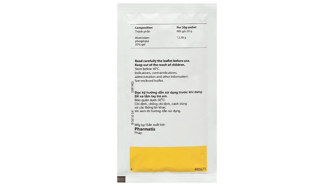 Hỗn dịch uống Phosphalugel 20% giảm độ axit của dạ dày (26 gói x 20g) - 6