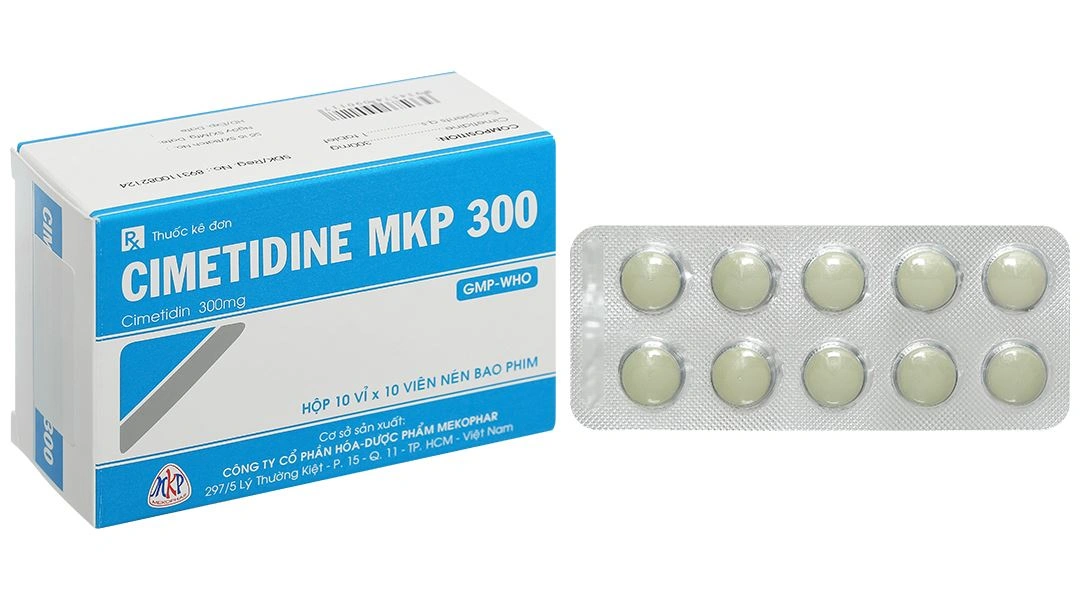 Cimetidine MKP 300 điều trị loét dạ dày, tá tràng (10 vỉ x 10 viên) - 
