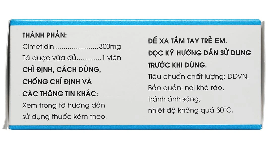 Cimetidine MKP 300 điều trị loét dạ dày, tá tràng (10 vỉ x 10 viên) - 3