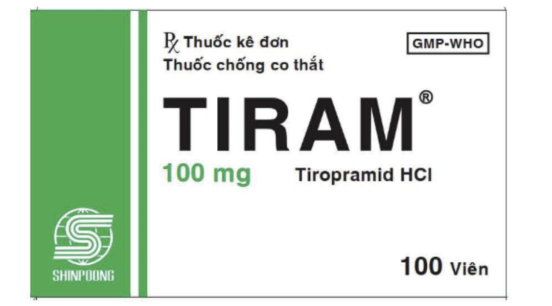 Tiram 100mg giảm đau do co thắt tiêu hóa (10 vỉ x 10 viên) - 1