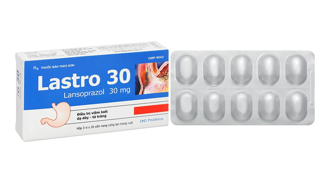 Lastro 30 trị viêm loét dạ dày - tá tràng (3 vỉ x 10 viên) - 