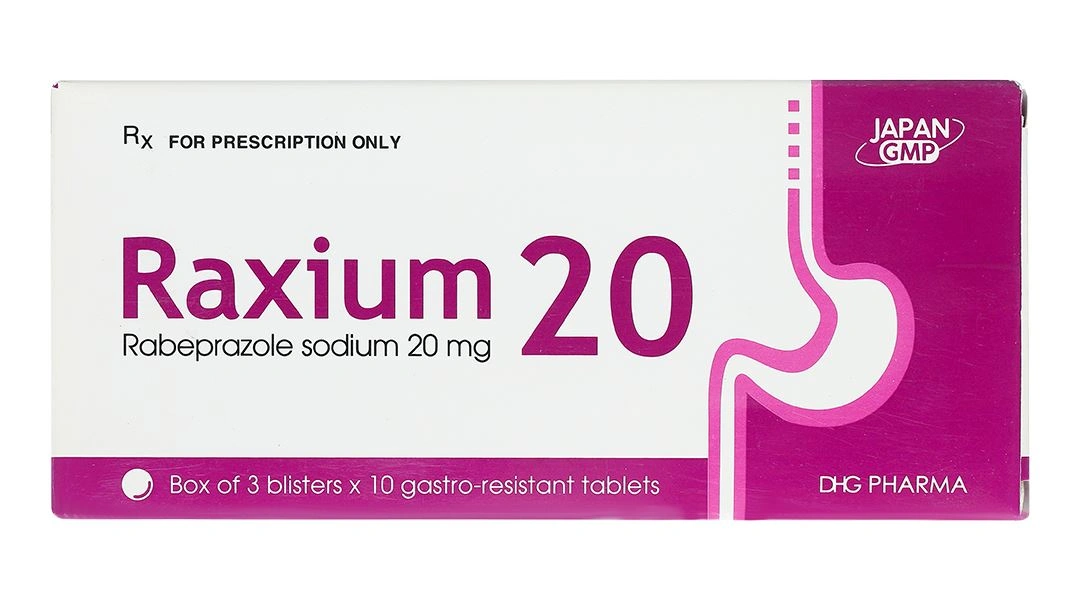 Raxium 20mg điều trị loét dạ dày, tá tràng (3 vỉ x 10 viên) - 1