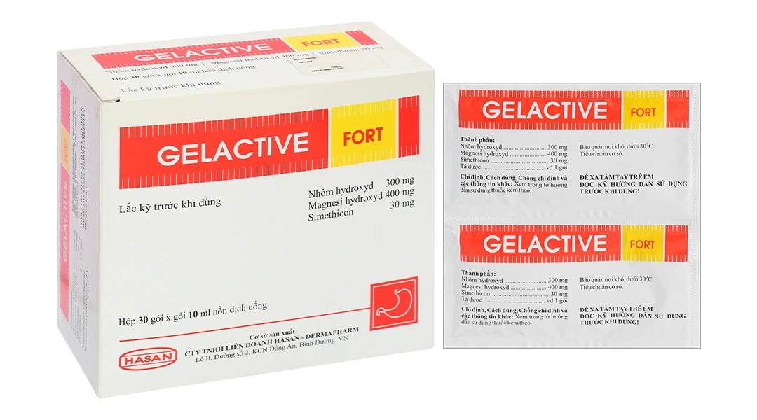 Hỗn dịch uống Gelactive Fort làm dịu các triệu chứng rối loạn tiêu hóa (30 gói x 10ml) - 