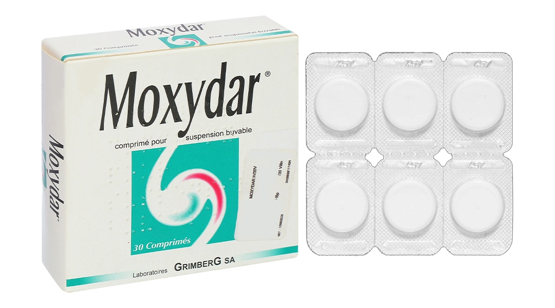 Moxydar trị các chứng trào ngược dạ dày, thực quản (5 vỉ x 6 viên) - 