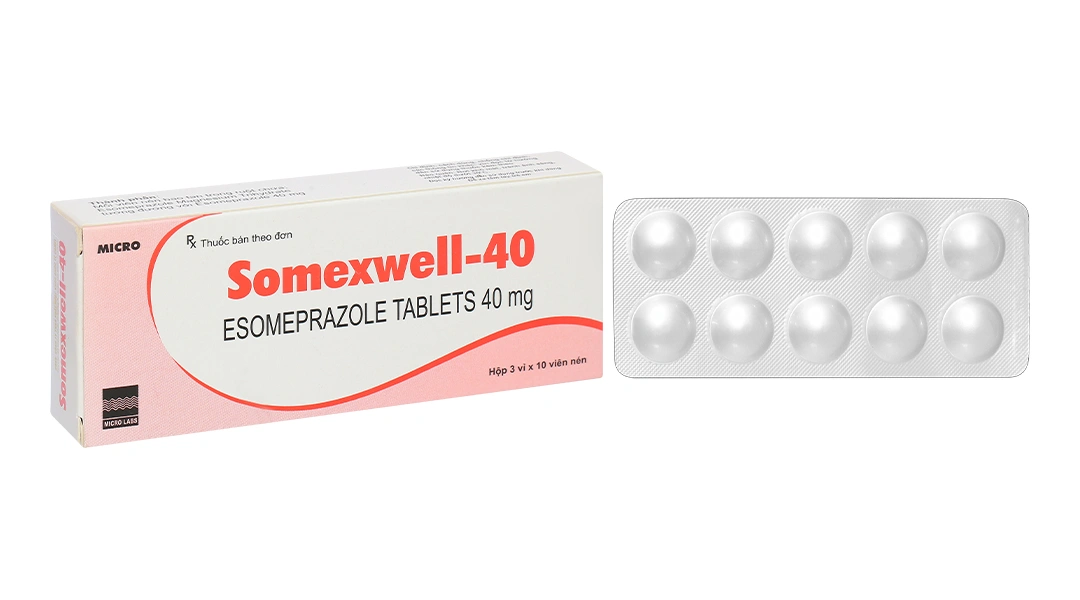 Somexwell-40 trị trào ngược dạ dày, thực quản (3 vỉ x 10 viên) - 