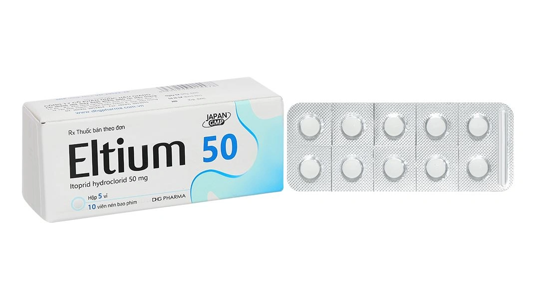 Eltium 50 trị triệu chứng viêm dạ dày mãn tính (5 vỉ x 10 viên) - 