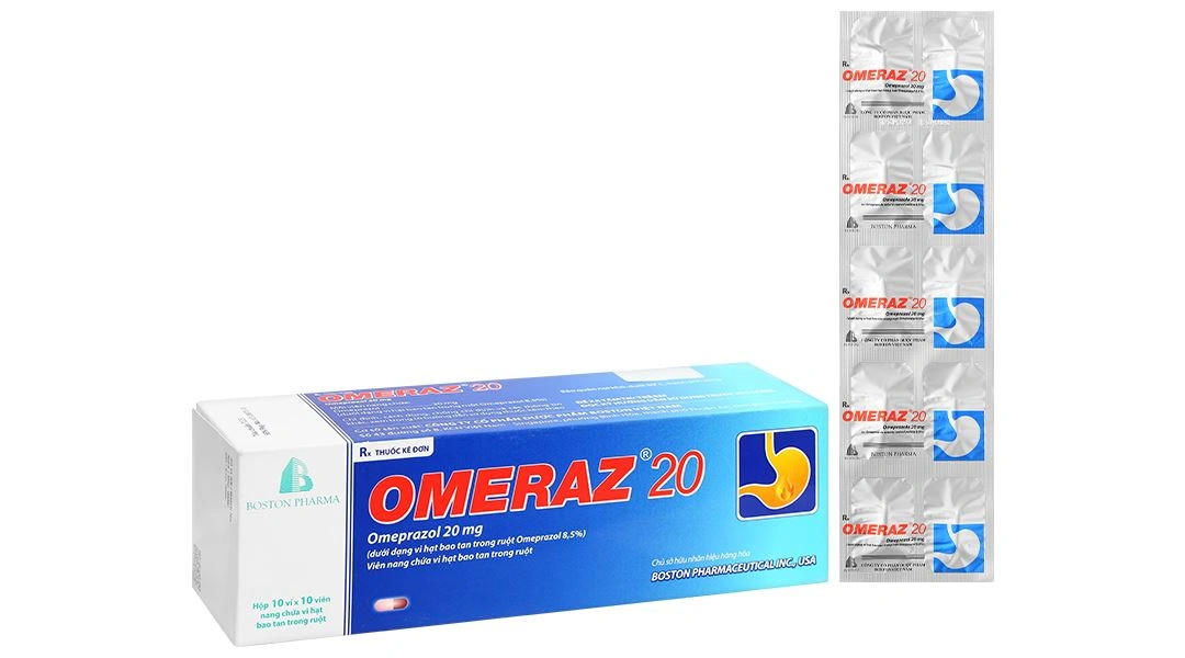 Omeraz 20 điều trị và dự phòng viêm loét, trào ngược dạ dày, thực quản (10 vỉ x 10 viên) - 