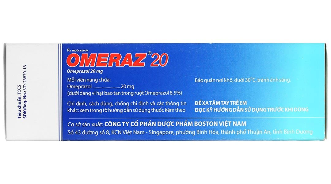 Omeraz 20 điều trị và dự phòng viêm loét, trào ngược dạ dày, thực quản (10 vỉ x 10 viên) - 3