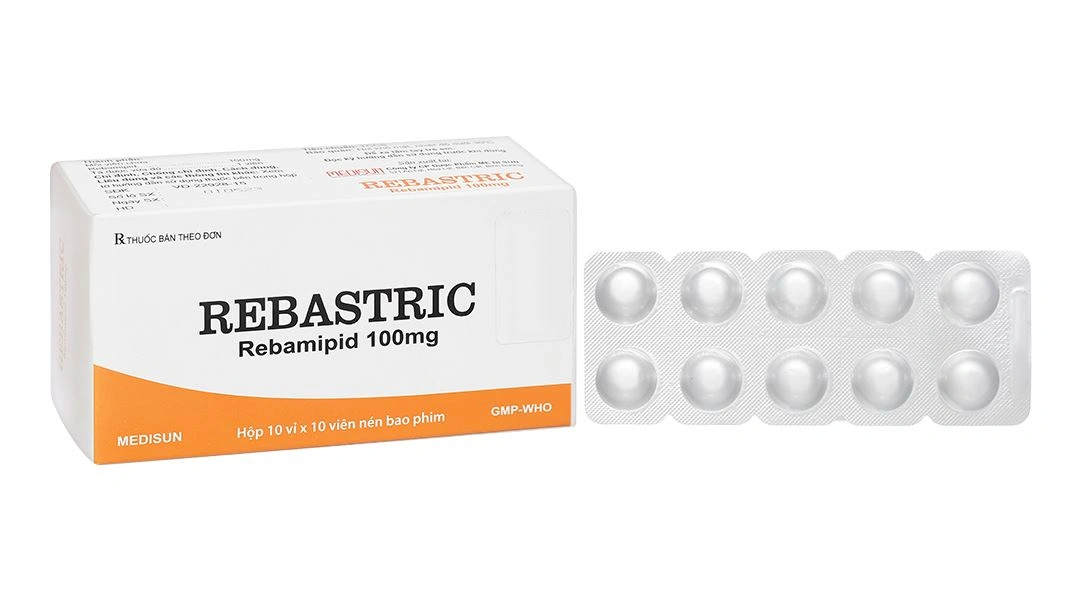 Rebastric 100mg điều trị loét, viêm dạ dày (10 vỉ x 10 viên) - 