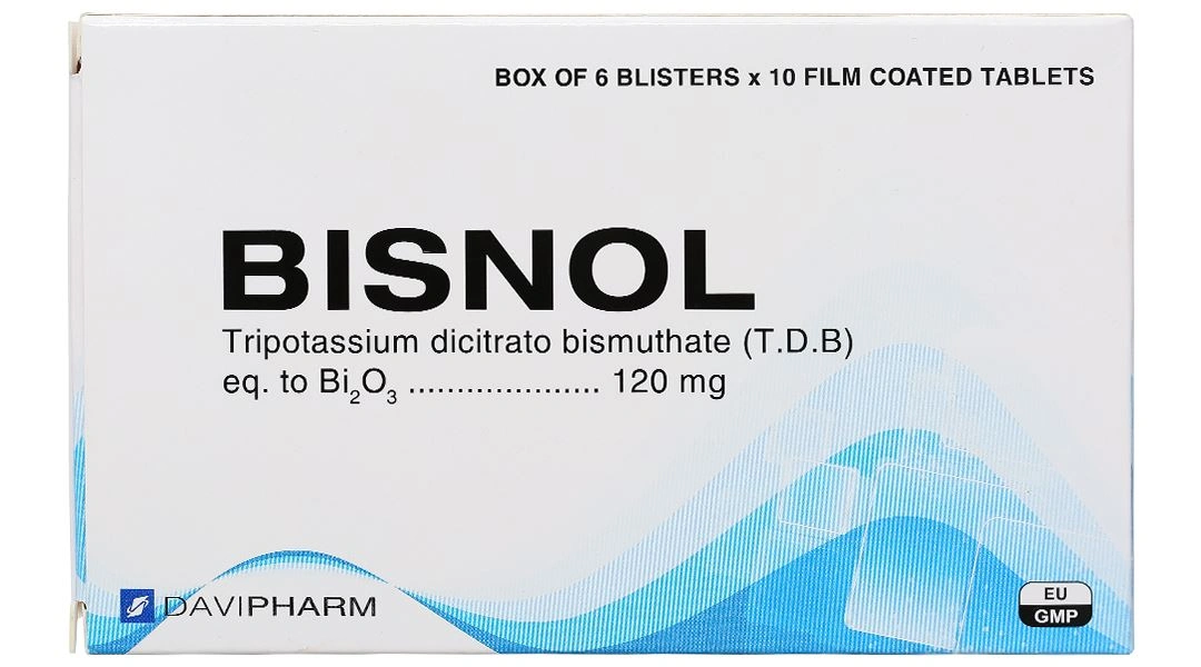 Bisnol 120mg trị viêm loét dạ dày, tá tràng (6 vỉ x 10 viên) - 2