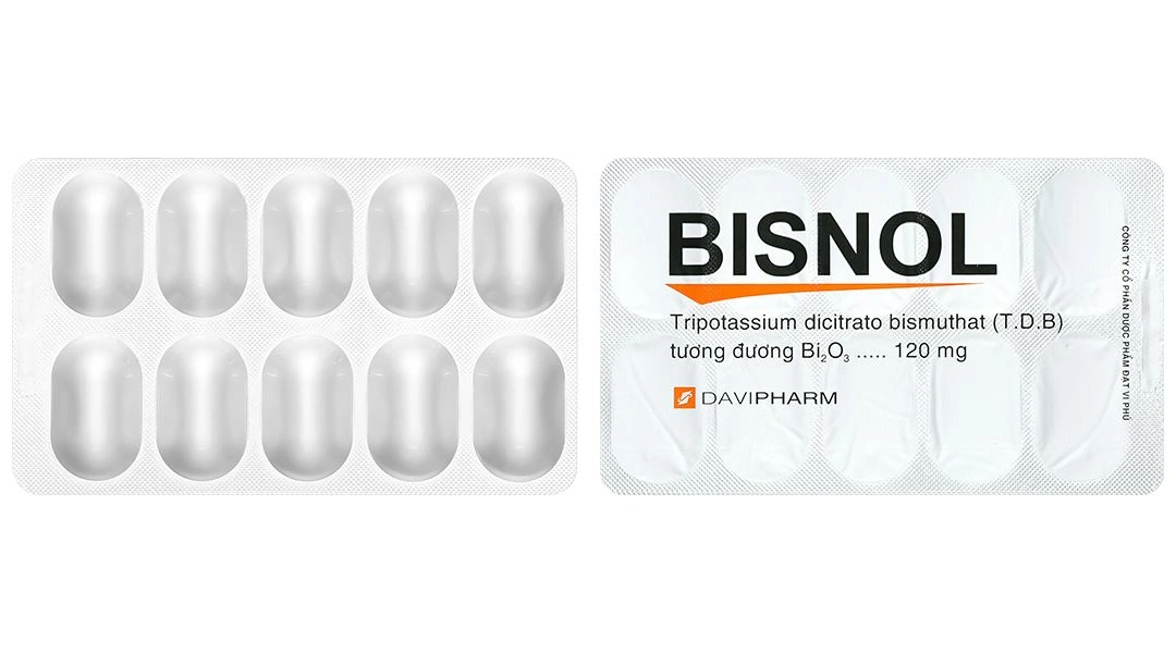 Bisnol 120mg trị viêm loét dạ dày, tá tràng (6 vỉ x 10 viên) - 7