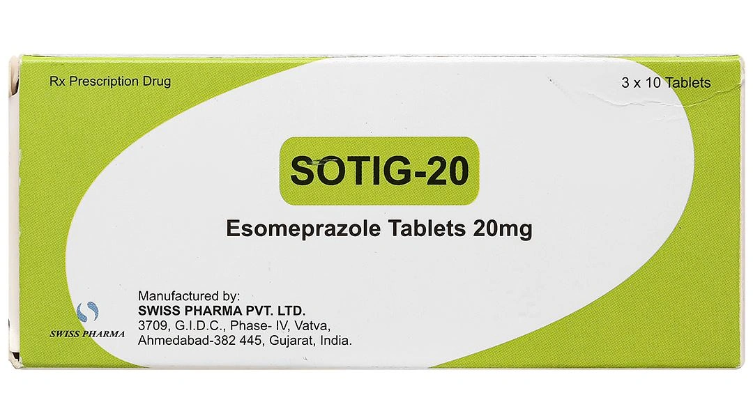 Sotig-20 trị trào ngược dạ dày, thực quản (3 vỉ x 10 viên) - 1