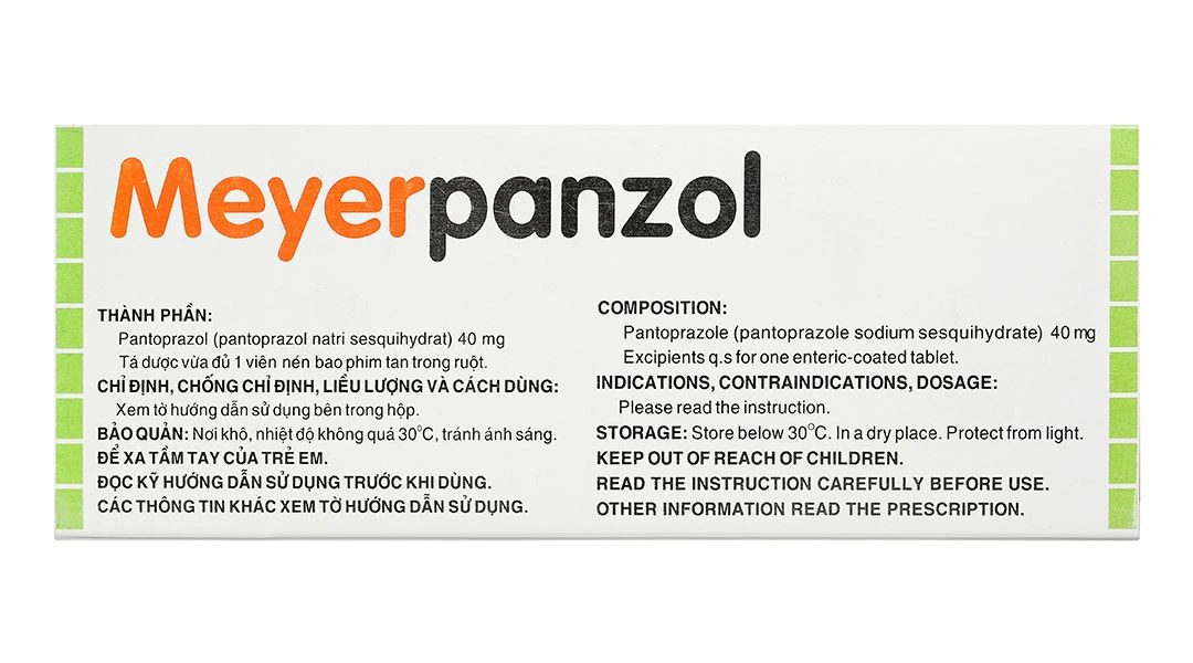 Meyerpanzol 40mg trị viêm thực quản trào ngược (3 vỉ x 10 viên) - 1