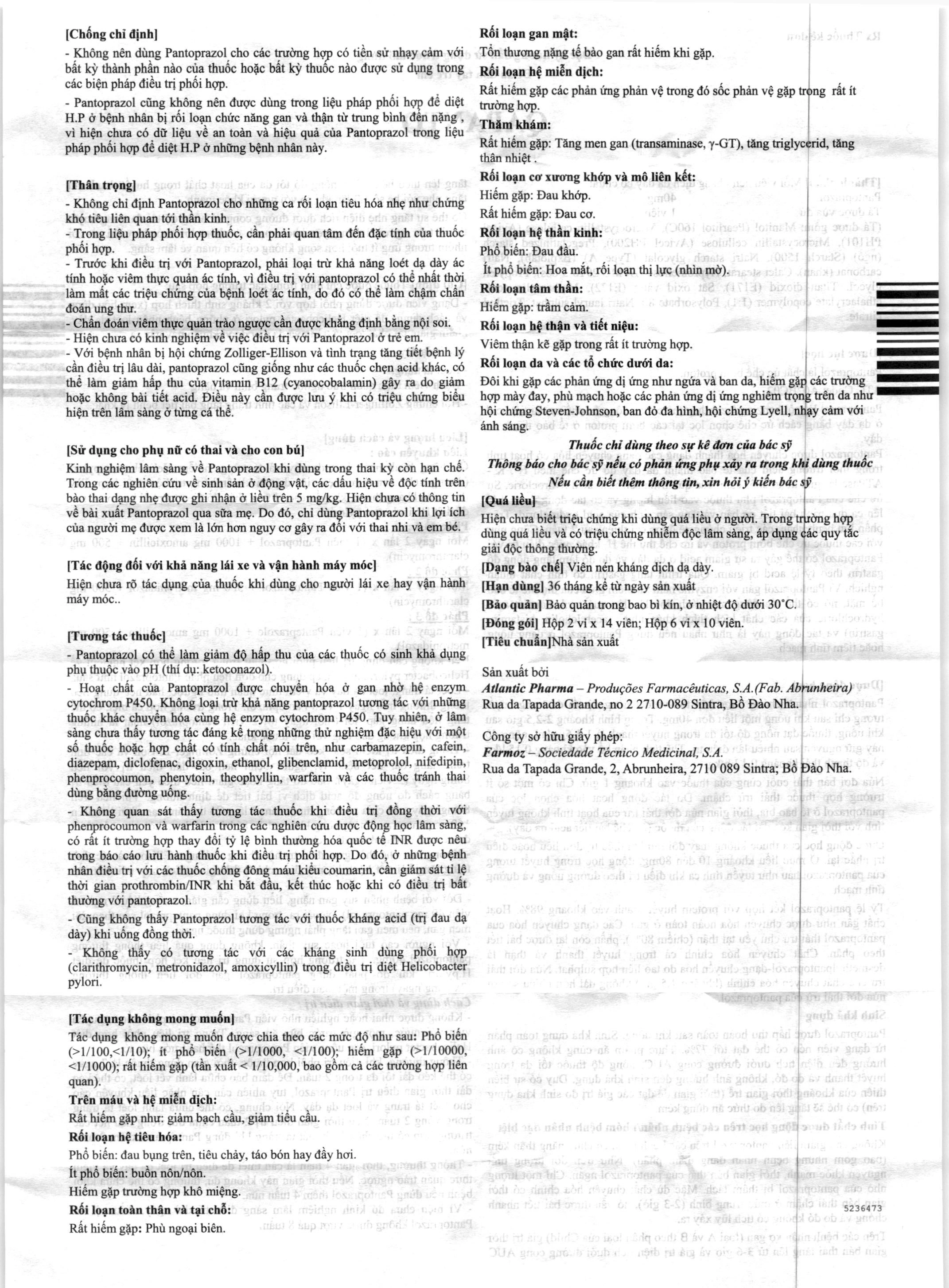 Qapanto 40mg trị loét dạ dày, tá tràng (6 vỉ x 10 viên) - 5