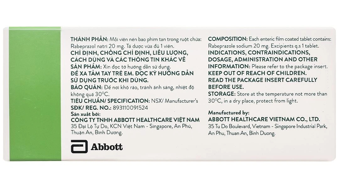 Rabe-G 20mg điều trị trào ngược dạ dày - thực quản (3 vỉ x 10 viên) - 2