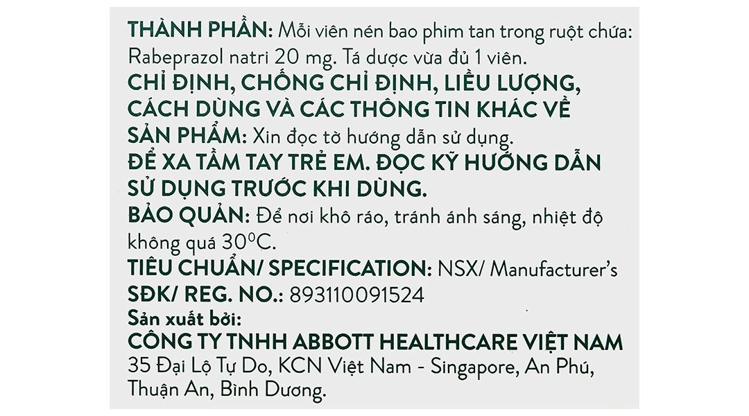 Rabe-G 20mg điều trị trào ngược dạ dày - thực quản (3 vỉ x 10 viên) - 5