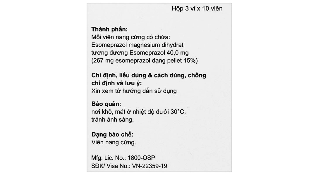 Sopezid 40 điều trị trào ngược dạ dày - thực quản (3 vỉ x 10 viên) - 7