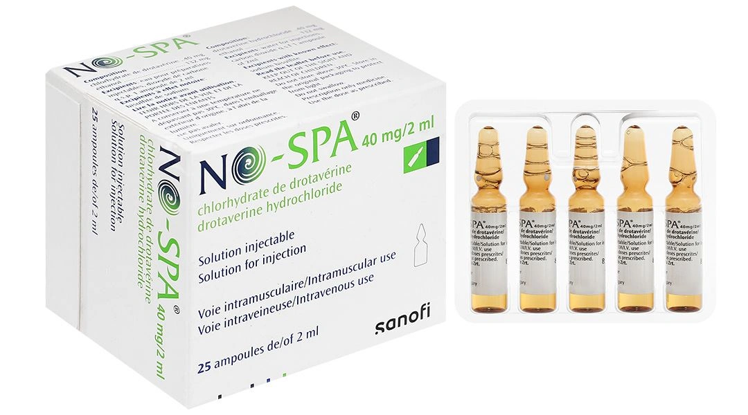 Dung dịch tiêm No-Spa 40mg/2ml chống co thắt cơ trơn (25 ống x 2ml) - 