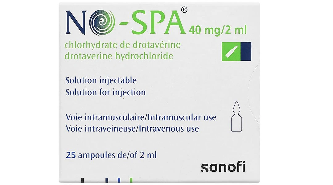Dung dịch tiêm No-Spa 40mg/2ml chống co thắt cơ trơn (25 ống x 2ml) - 1