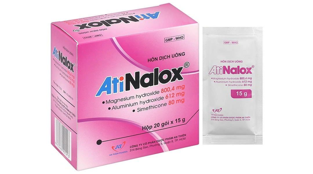 Atinalox 15g điều trị viêm loét dạ dày - tá tràng cấp, mạn tính (20 gói x 15g) - 