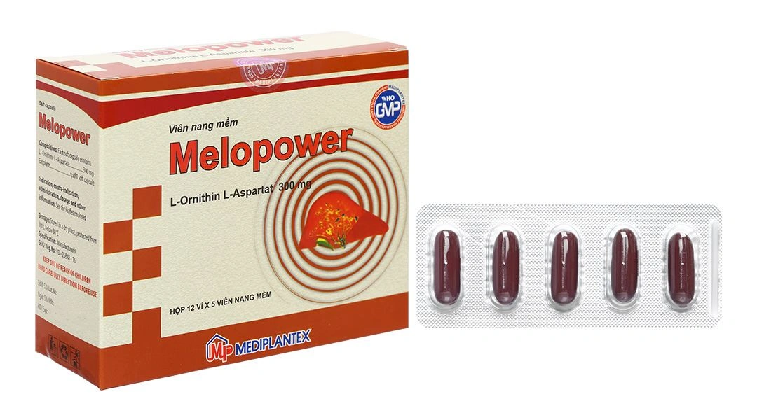 Melopower 300mg hỗ trợ trị chứng tăng amoniac huyết (12 vỉ x 5 viên) - 