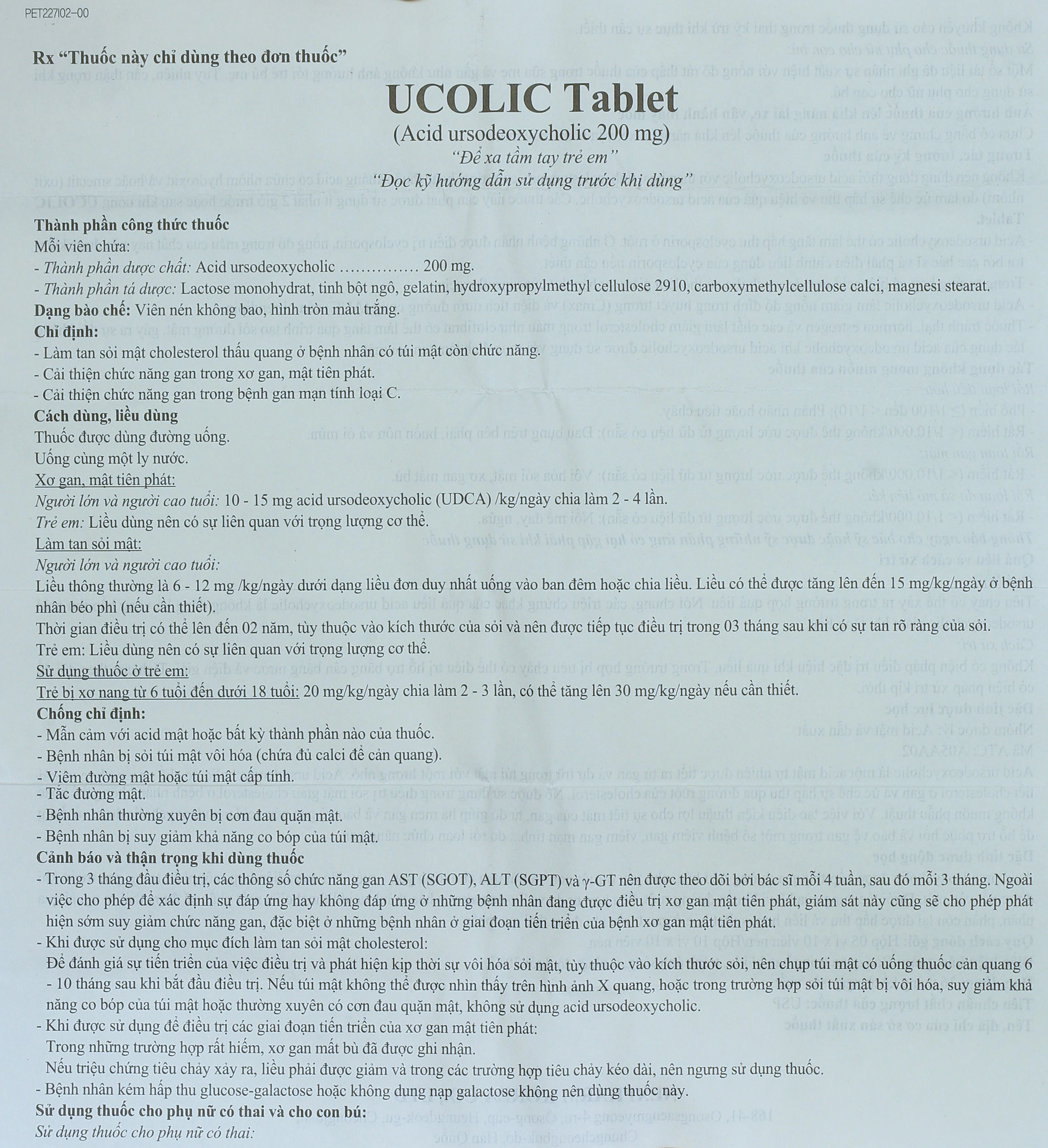 Ucolic Tablet 200mg hỗ trợ điều trị bệnh lý về gan mật (5 vỉ x 10 viên) - 6