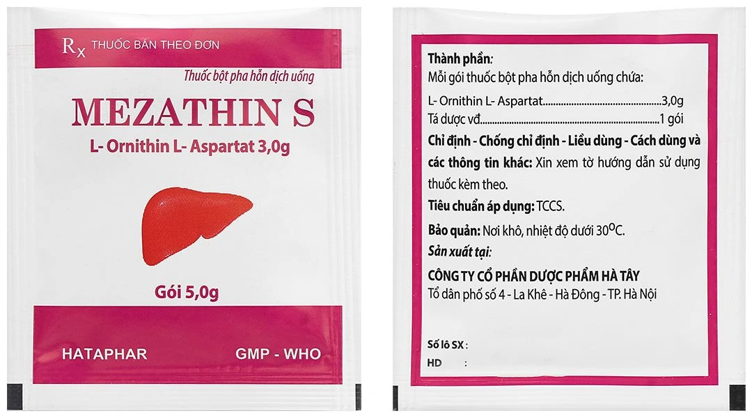 Bột pha hỗn dịch uống Mezathin S 3g tăng giải độc Amoniac ở gan (10 gói x 5g) - 6