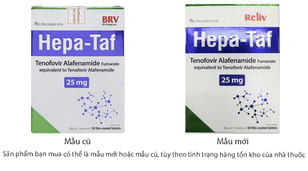Hepa-Taf 25mg trị viêm gan siêu vi B mạn tính lọ 30 viên - 